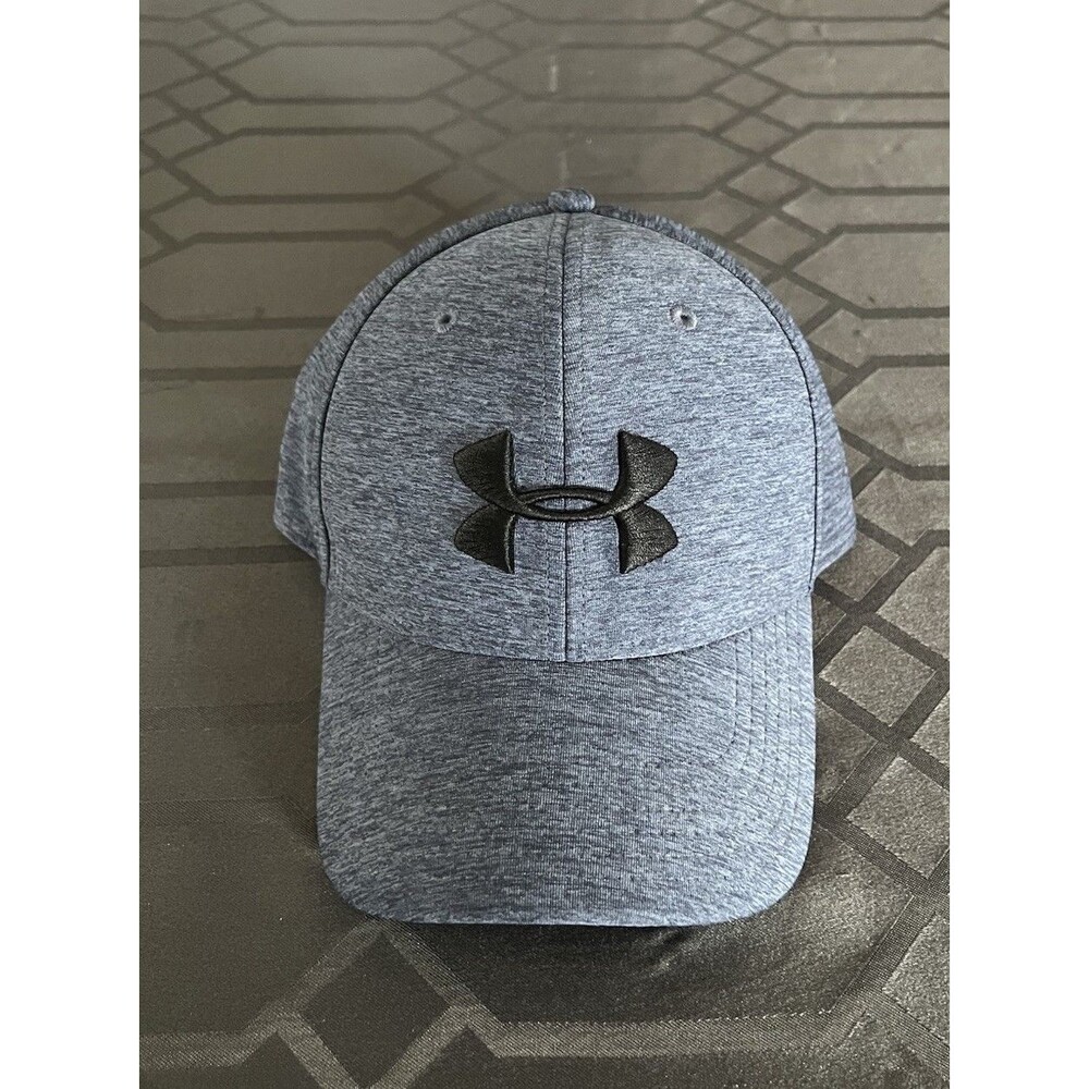 Under Armour Pro Fit Hat L/XL Baseball Cap Heather Blue & Black Logo